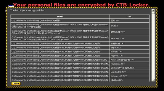 密鎖三代中毒后彈出的勒索信息 密鎖三代中毒后彈出的勒索信息